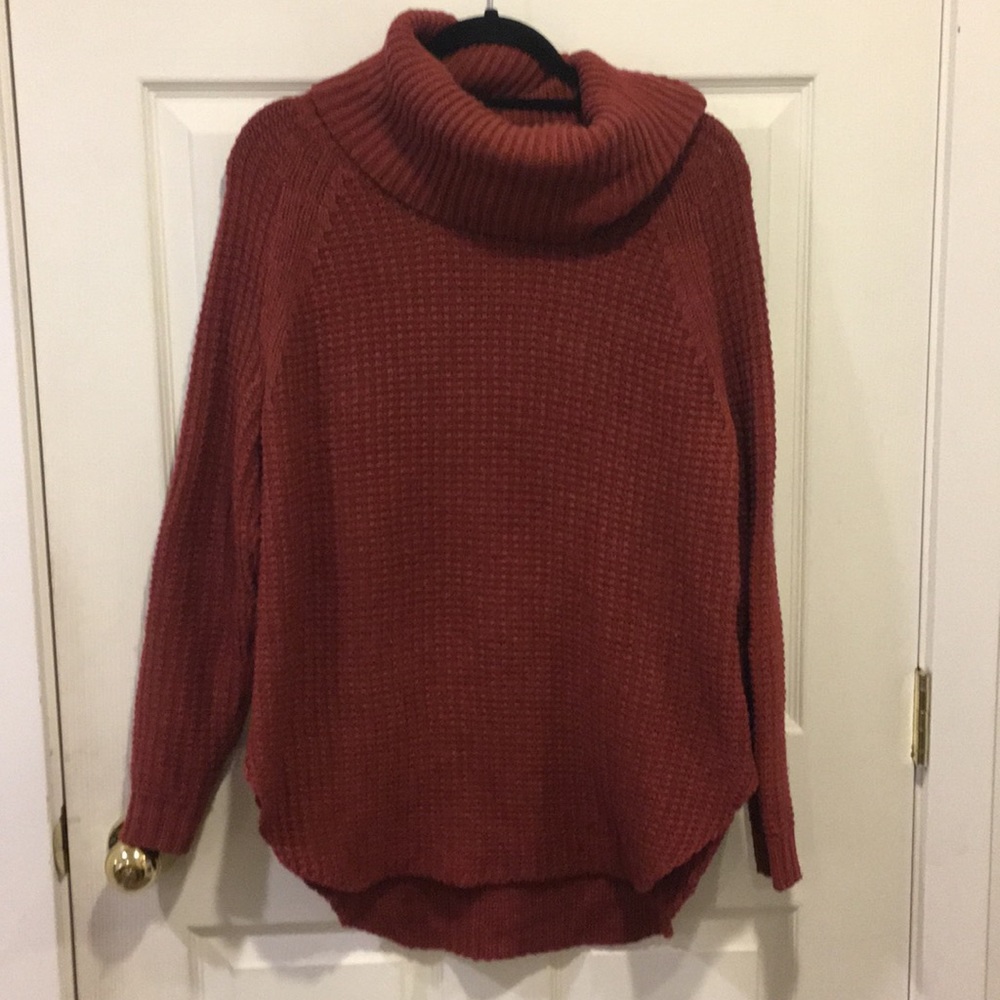 Burgundy Cowl Neck Sweater
